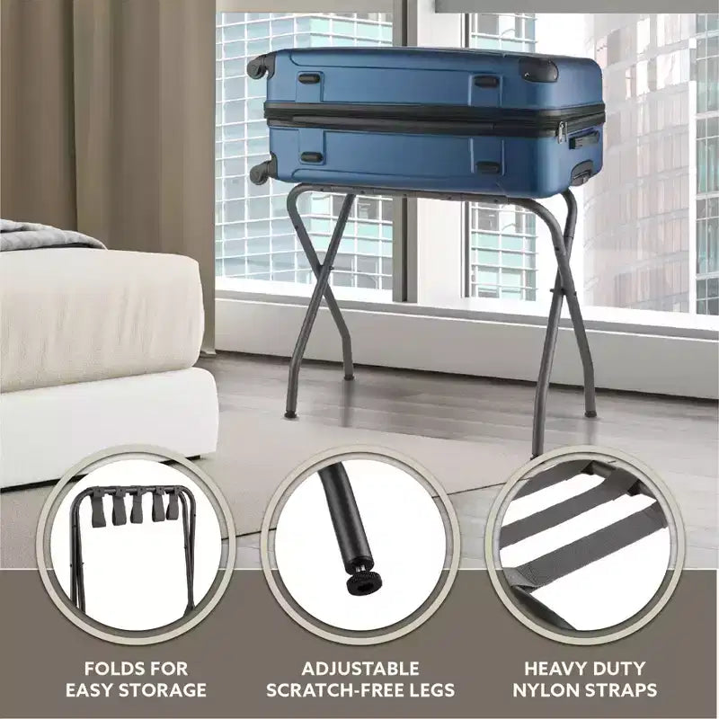 Bartnelli Pro Luxury Lot de 2 Porte-Bagages Pliable, Rétractable, en Acier - Gris