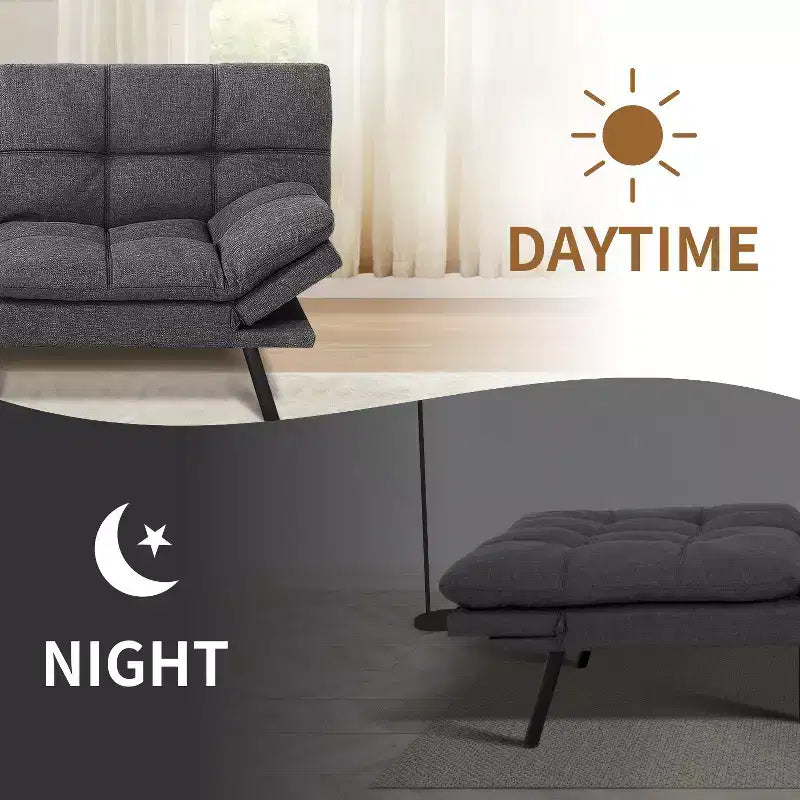 Canapé-lit futon Dyonery 71, canapé-lit convertible moderne en mousse à mémoire de forme, canapé-lit futon pliant pour petit espace de vie