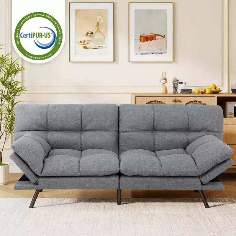 Canapé-lit futon Dyonery 71, canapé-lit convertible moderne en mousse à mémoire de forme, canapé-lit futon pliant pour petit espace de vie