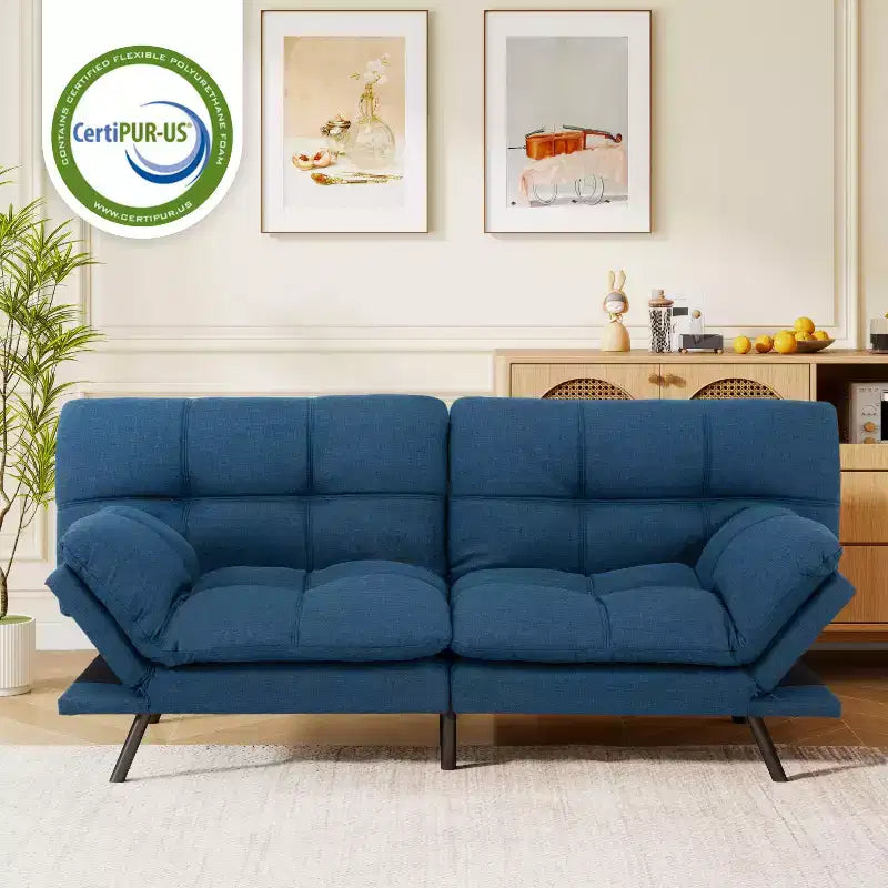 Canapé-lit futon Dyonery 71, canapé-lit convertible moderne en mousse à mémoire de forme, canapé-lit futon pliant pour petit espace de vie