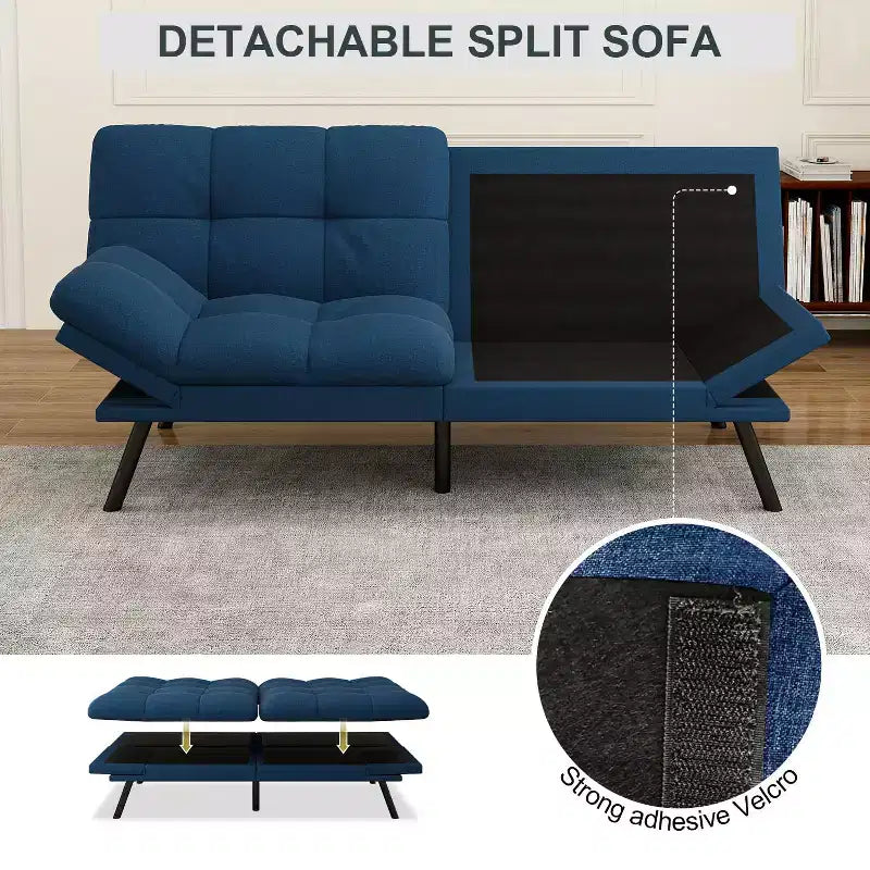 Canapé-lit futon Dyonery 71, canapé-lit convertible moderne en mousse à mémoire de forme, canapé-lit futon pliant pour petit espace de vie