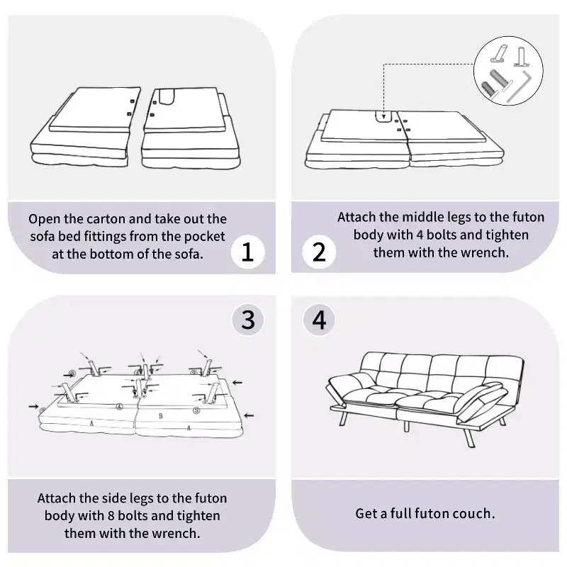 Canapé-lit futon Dyonery 71, canapé-lit convertible moderne en mousse à mémoire de forme, canapé-lit futon pliant pour petit espace de vie