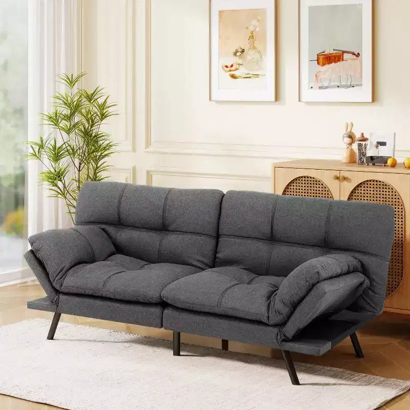 Canapé-lit futon Dyonery 71, canapé-lit convertible moderne en mousse à mémoire de forme, canapé-lit futon pliant pour petit espace de vie