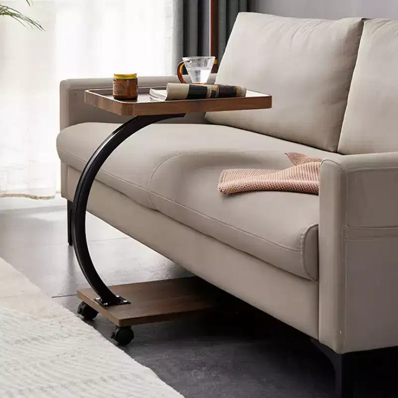 Table d'appoint C, hauteur réglable, plateau TV pivotant à 360°, tables de canapé coulissantes sous le canapé, tables d'appoint en forme de C pour canapé, lit, chaise