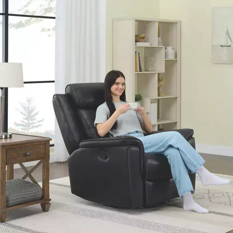 Fauteuil inclinable manuel pivotant en similicuir Spruce & Spring Fauteuil inclinable planeur