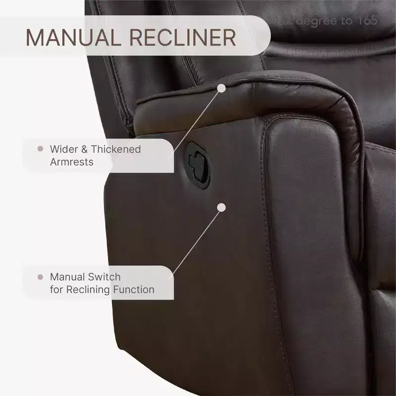 Fauteuil inclinable manuel pivotant en similicuir Spruce & Spring Fauteuil inclinable planeur