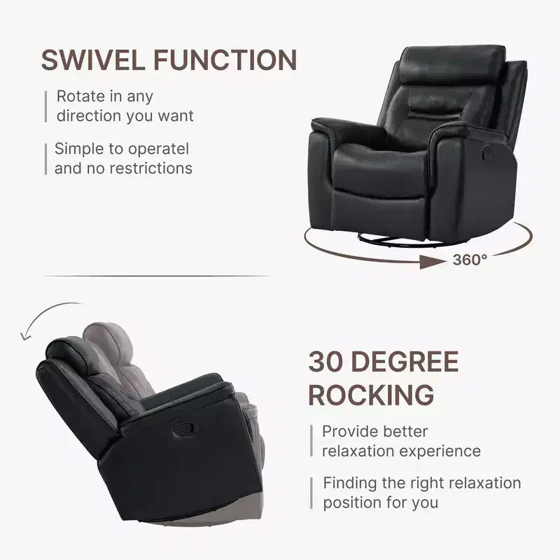 Fauteuil inclinable manuel pivotant en similicuir Spruce & Spring Fauteuil inclinable planeur