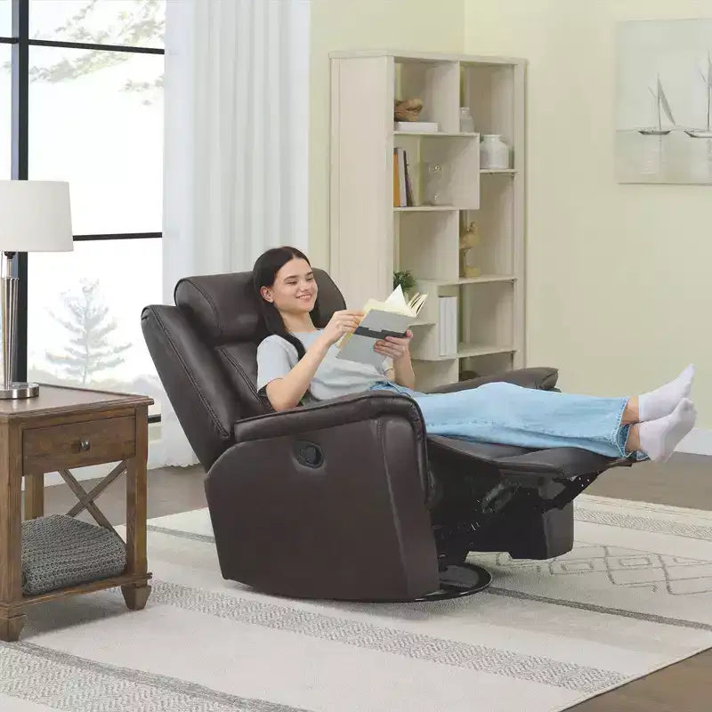 Fauteuil inclinable manuel pivotant en similicuir Spruce & Spring Fauteuil inclinable planeur