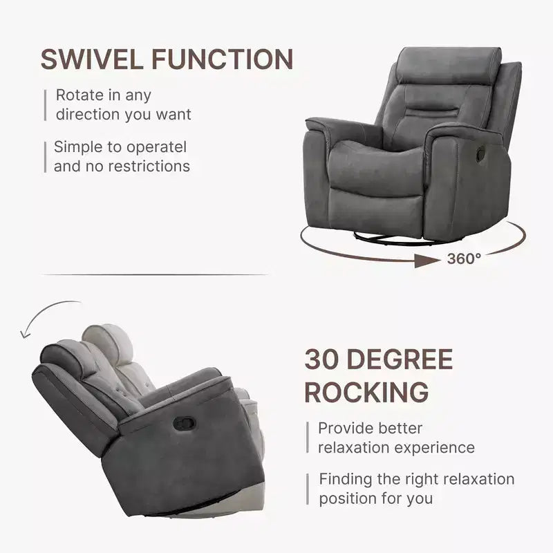 Fauteuil inclinable manuel pivotant en similicuir Spruce & Spring Fauteuil inclinable planeur
