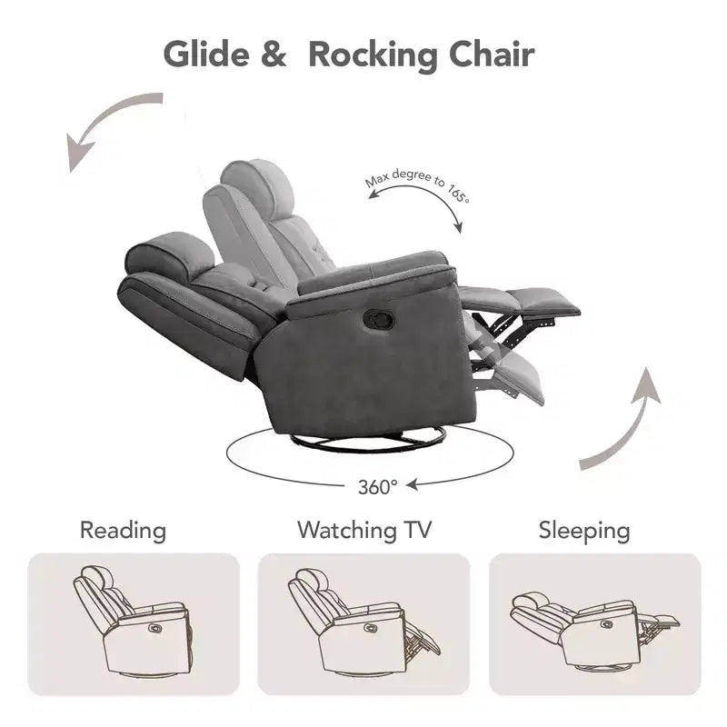 Fauteuil inclinable manuel pivotant en similicuir Spruce & Spring Fauteuil inclinable planeur