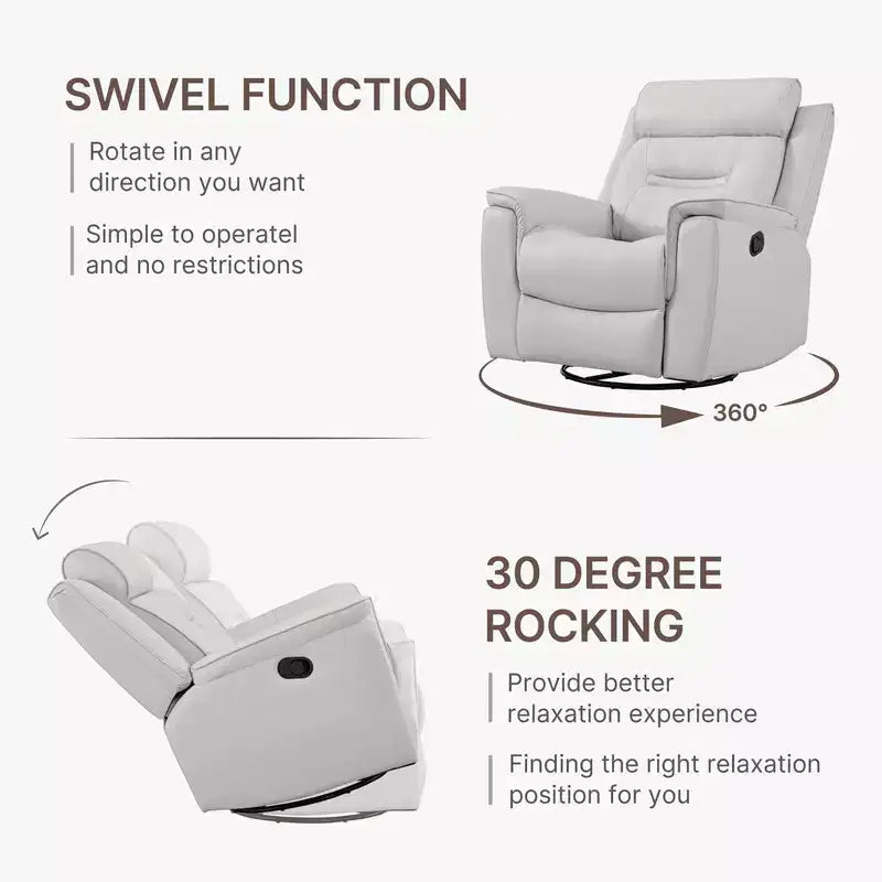 Fauteuil inclinable manuel pivotant en similicuir Spruce & Spring Fauteuil inclinable planeur