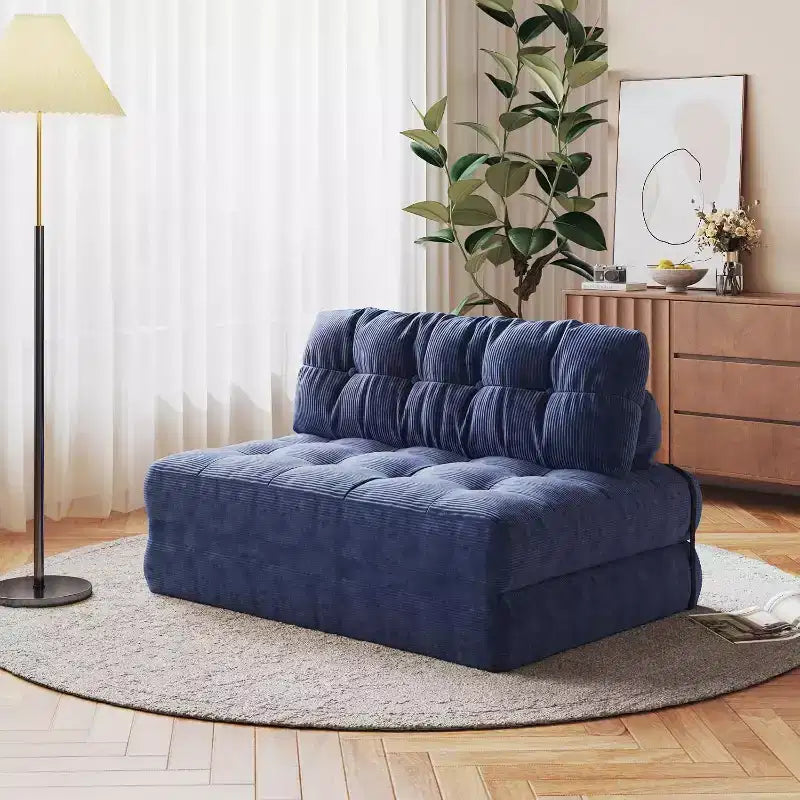 Canapé-lit pliant, Fauteuil-lit convertible avec oreiller amovible et matelas pliant, Canapé pliant compact en velours côtelé respirant avec dossier