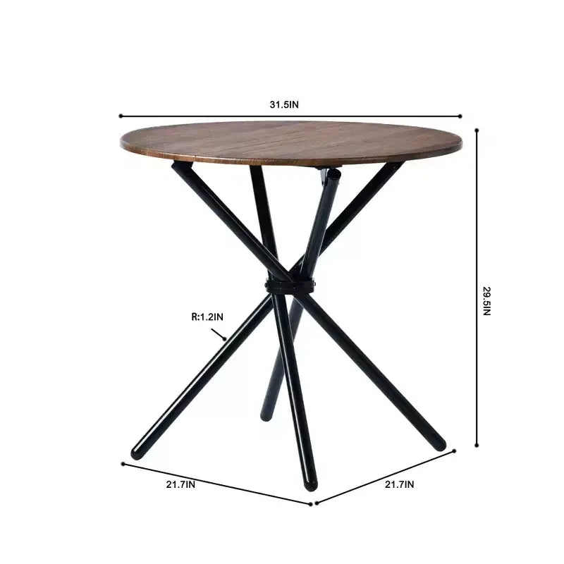 Table à manger ronde Homy Casa de 80 cm pour petits espaces, 2-3 places
