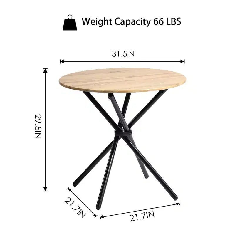 Table à manger ronde Homy Casa de 80 cm pour petits espaces, 2-3 places