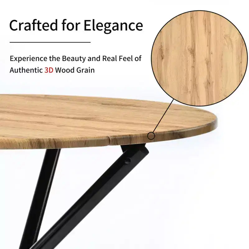 Table à manger ronde Homy Casa de 80 cm pour petits espaces, 2-3 places
