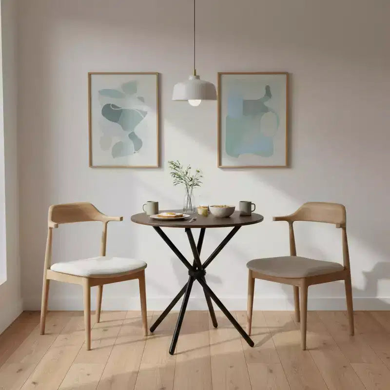 Table à manger ronde Homy Casa de 80 cm pour petits espaces, 2-3 places