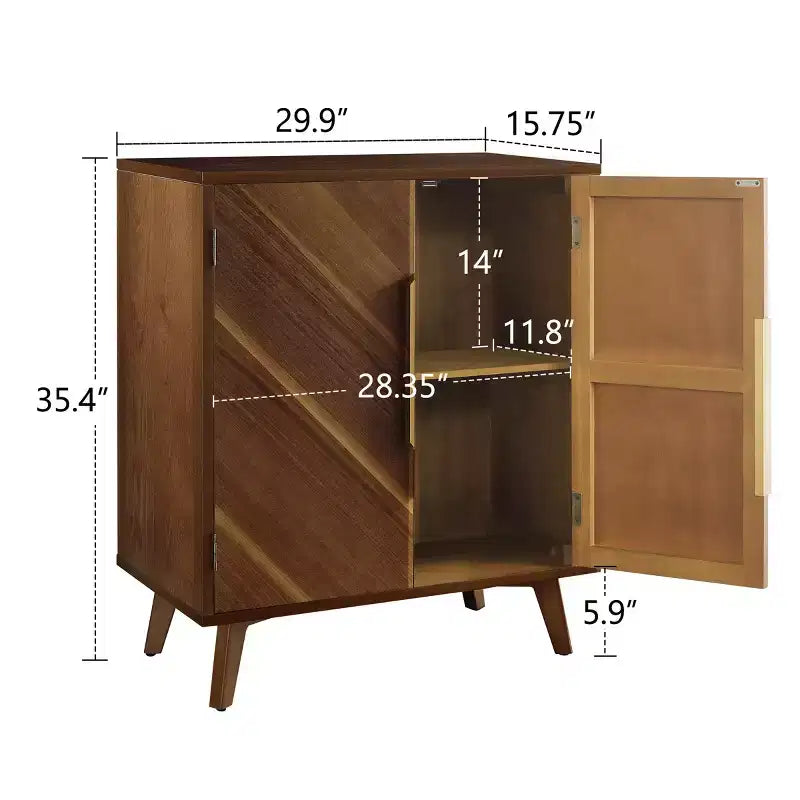 Buffet en bois à 2 portes Art Leon avec rangement