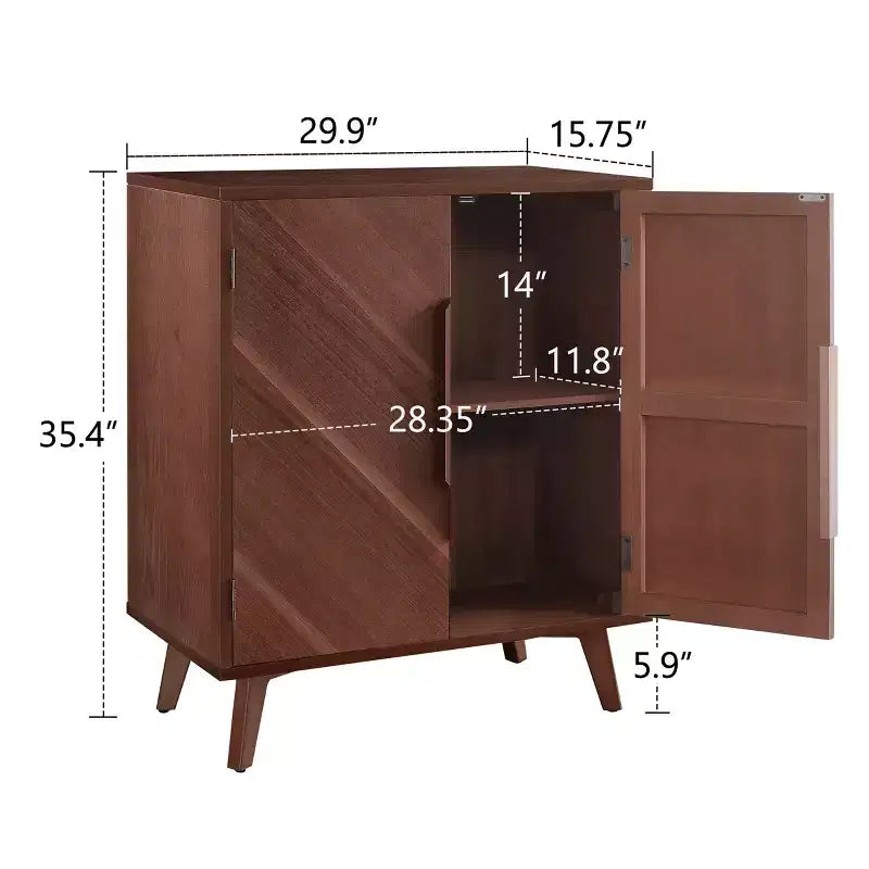 Buffet en bois à 2 portes Art Leon avec rangement