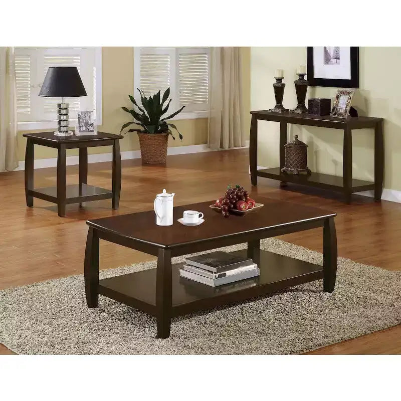 Coaster, Dixon Table d'appoint carrée en bois à 1 étagère Espresso