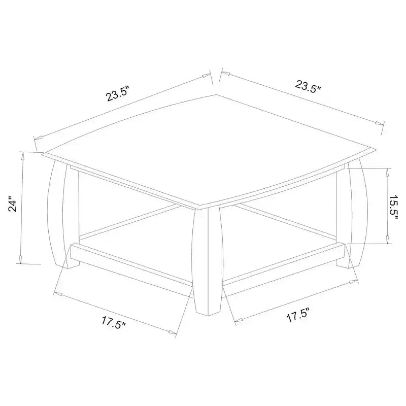 Coaster, Dixon Table d'appoint carrée en bois à 1 étagère Espresso