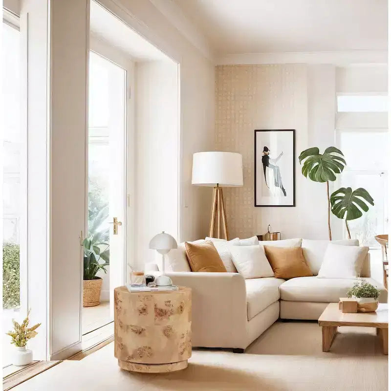 Meridian Furniture, Table d'appoint en frêne naturel ronceux