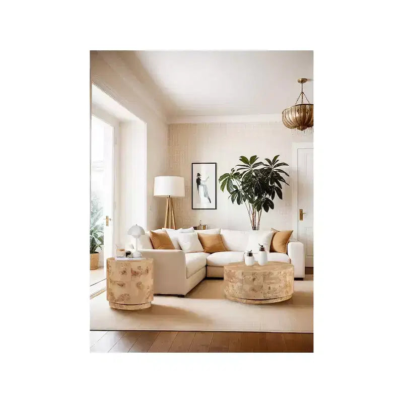 Meridian Furniture, Table d'appoint en frêne naturel ronceux