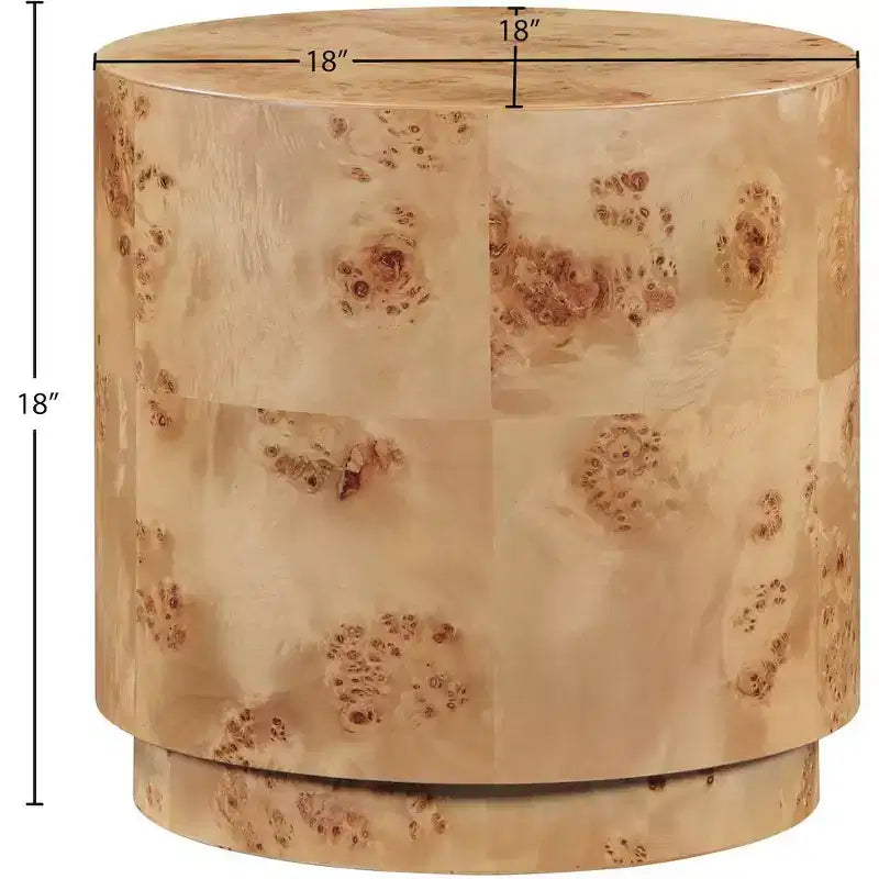 Meridian Furniture, Table d'appoint en frêne naturel ronceux
