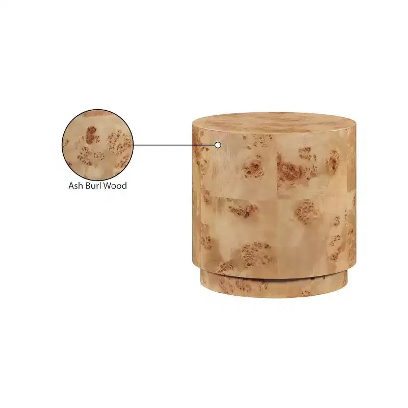 Meridian Furniture, Table d'appoint en frêne naturel ronceux