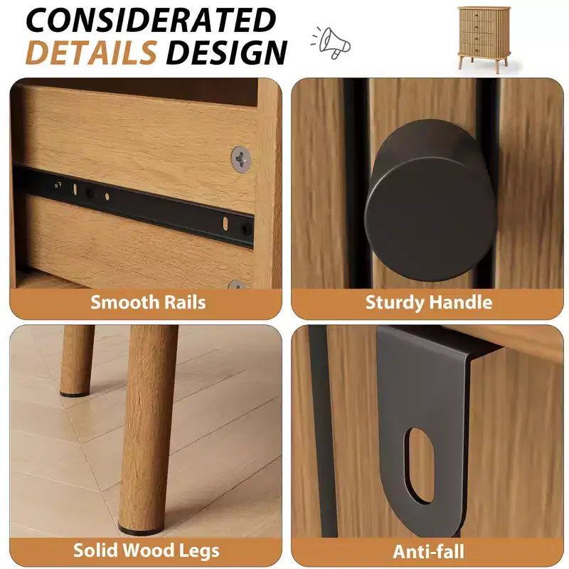 Commode de Ferme 47 Pouces avec 6 Tiroirs et Pieds en Métal - Commode Compacte en Bois pour Chambre à Coucher, Appartement, Organisateur de Rangement Peu Encombrant