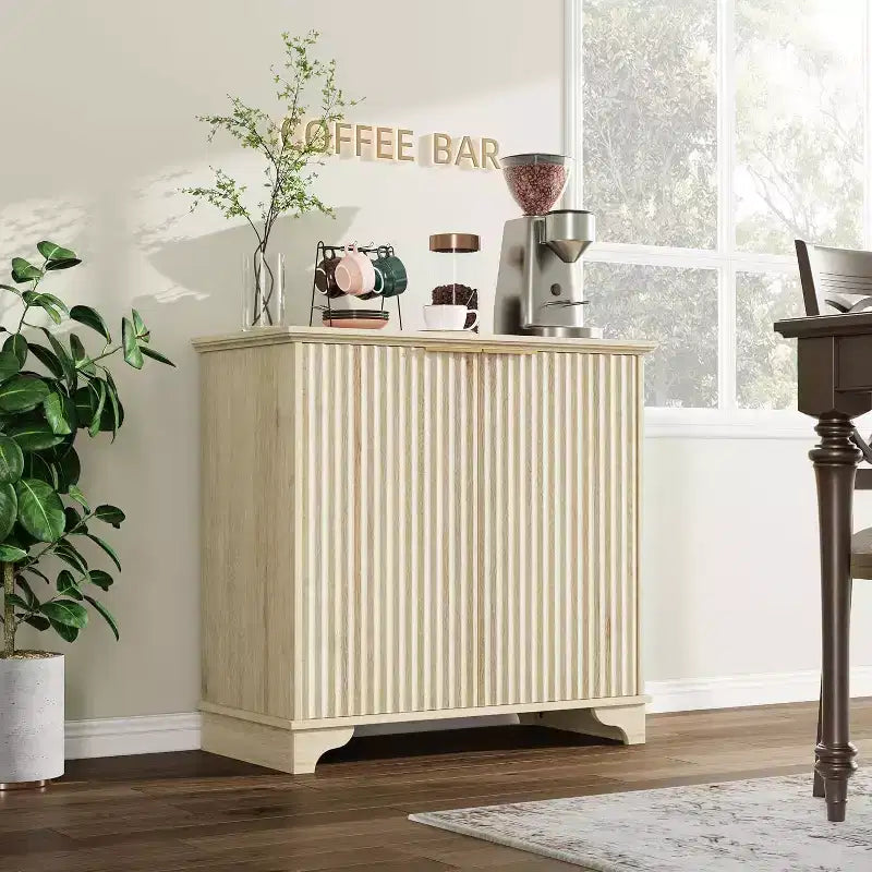 Meuble de bar à café, Meuble de rangement de cuisine, Buffet de ferme moderne avec tiroir, Meuble d'appoint avec portes coulissantes pour cuisine, salle à manger