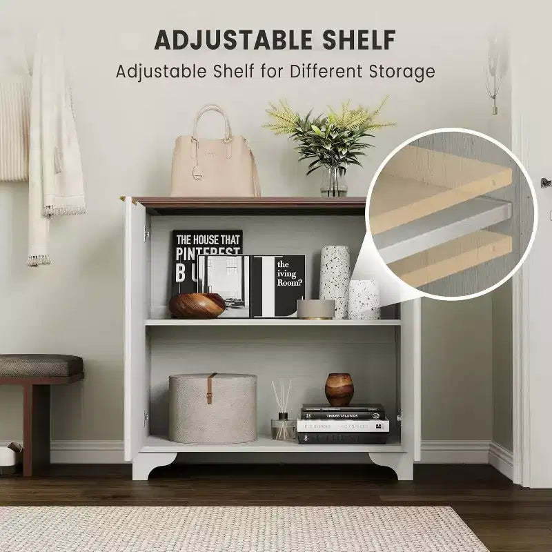 Meuble de bar à café, Meuble de rangement de cuisine, Buffet de ferme moderne avec tiroir, Meuble d'appoint avec portes coulissantes pour cuisine, salle à manger