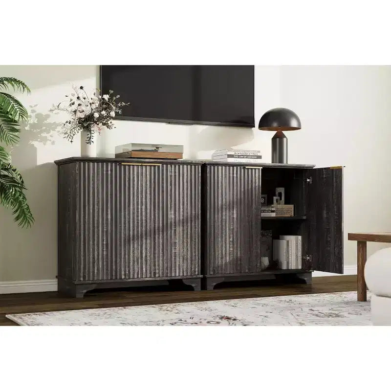 Meuble de bar à café, Meuble de rangement de cuisine, Buffet de ferme moderne avec tiroir, Meuble d'appoint avec portes coulissantes pour cuisine, salle à manger