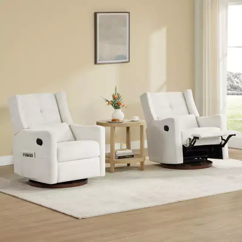 Fauteuil inclinable pivotant manuel Spruce & Spring avec oreiller lombaire