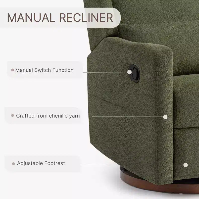 Fauteuil inclinable pivotant manuel Spruce & Spring avec oreiller lombaire
