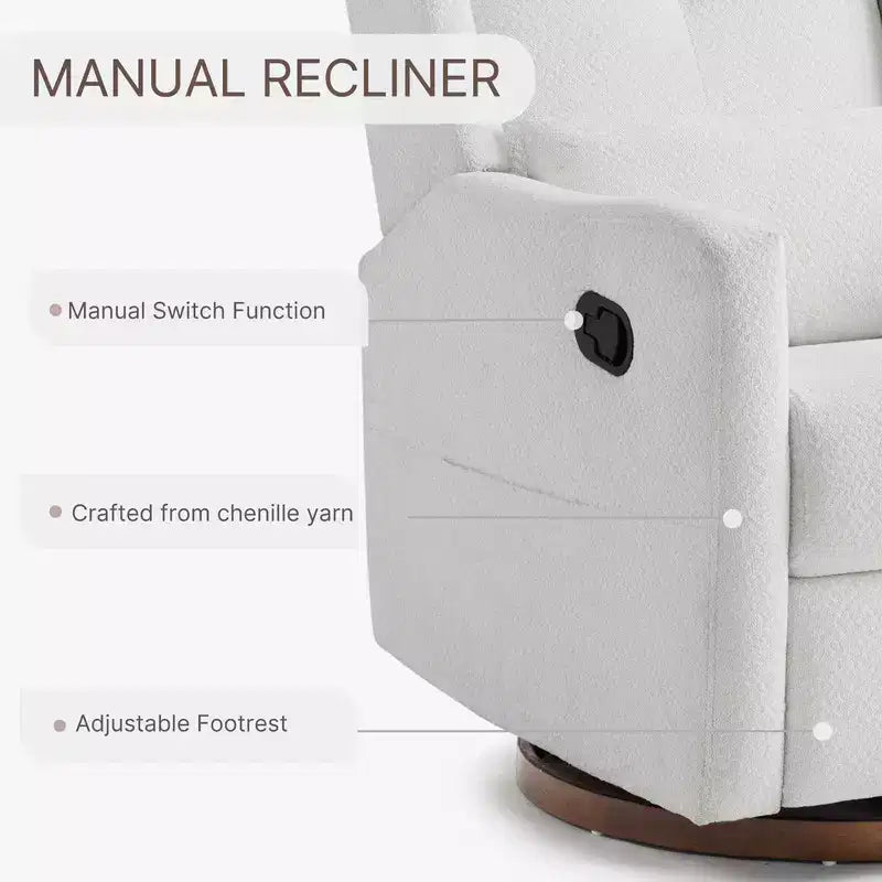 Fauteuil inclinable pivotant manuel Spruce & Spring avec oreiller lombaire