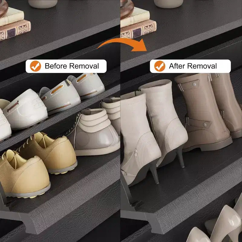 GustoWave Armoire à chaussures avec 4 tiroirs basculants, meuble de rangement pour chaussures en bois avec étagère réglable, rangement à chaussures pour entrée, armoire à chaussures cachée