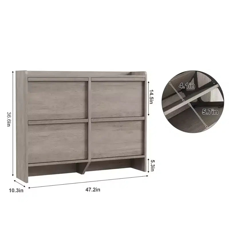 GustoWave Armoire à chaussures avec 4 tiroirs basculants, meuble de rangement pour chaussures en bois avec étagère réglable, rangement à chaussures pour entrée, armoire à chaussures cachée