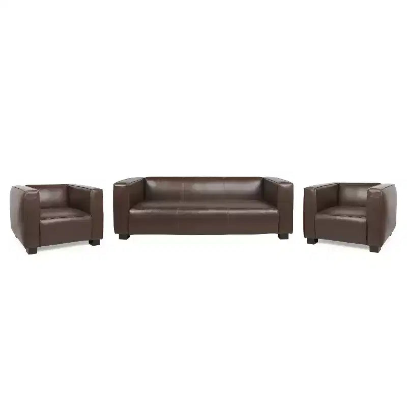 Christopher Knight Home Goyette Ensemble de 3 canapés de salon contemporains en similicuir