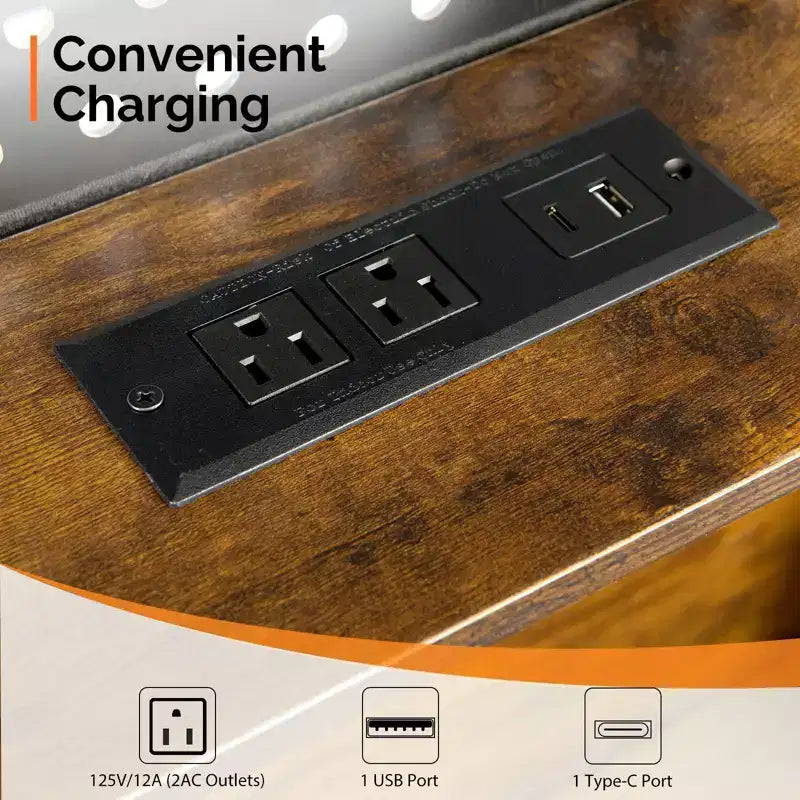 Karl Home Cadre de lit flottant simple avec tête de lit de rangement, plateforme en métal avec LED et station de charge pour chambre à coucher, noir