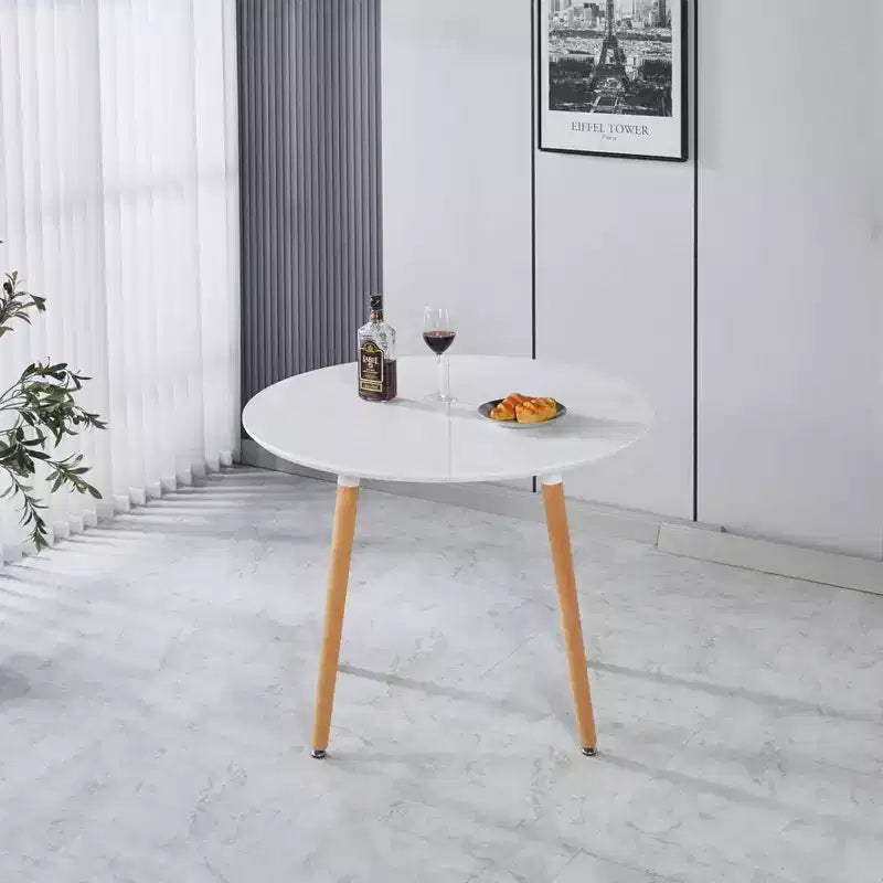 Table à manger ovale extensible Okak Modern Wood avec pieds en métal robustes, table de cuisine minimaliste pour la salle à manger, repas en famille