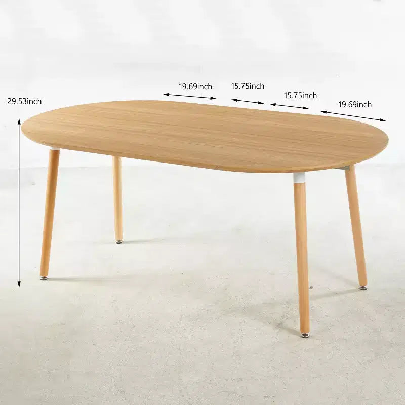 Table à manger ovale extensible Okak Modern Wood avec pieds en métal robustes, table de cuisine minimaliste pour la salle à manger, repas en famille