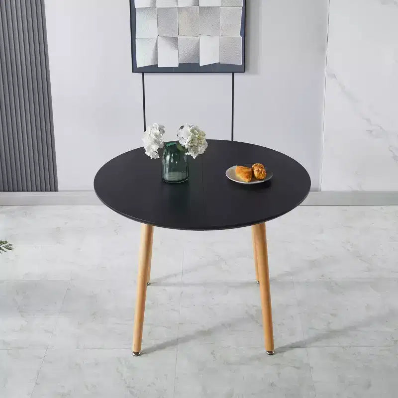 Table à manger ovale extensible Okak Modern Wood avec pieds en métal robustes, table de cuisine minimaliste pour la salle à manger, repas en famille