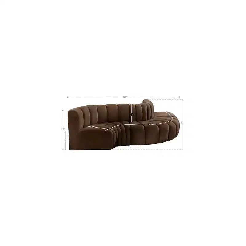 Meridian Furniture, Canapé modulable Arc en velours