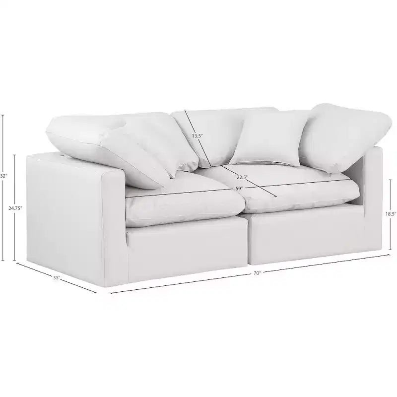 Meridian Furniture, Canapé modulaire en cuir vegan Indulge