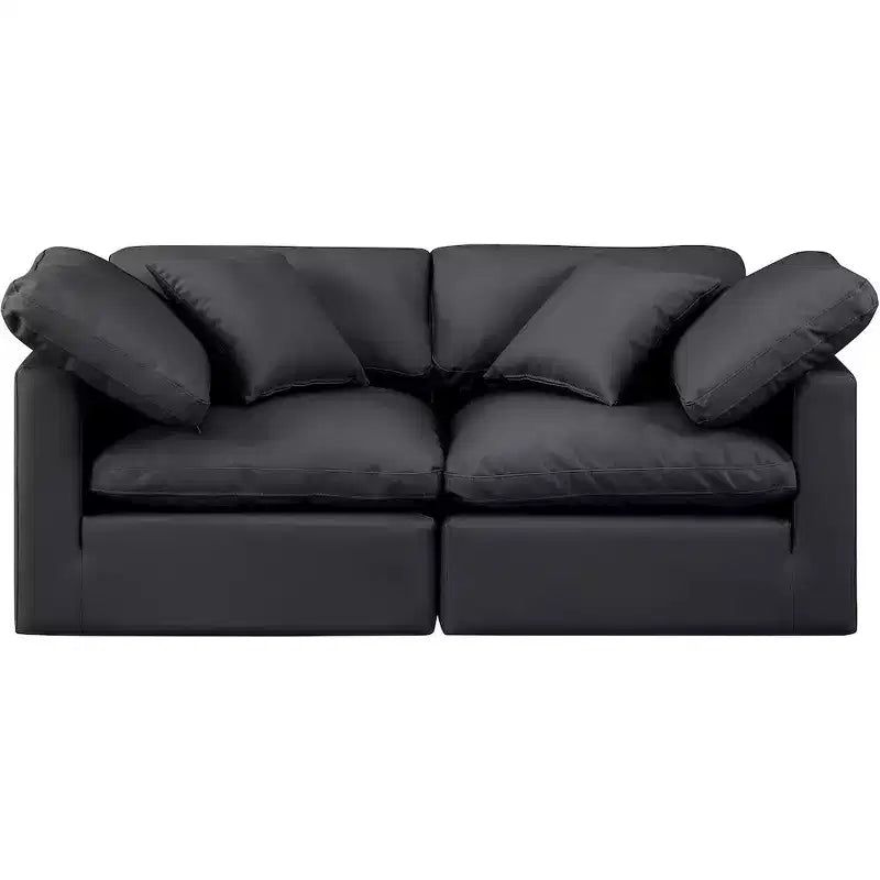 Meridian Furniture, Canapé modulaire en cuir vegan Indulge
