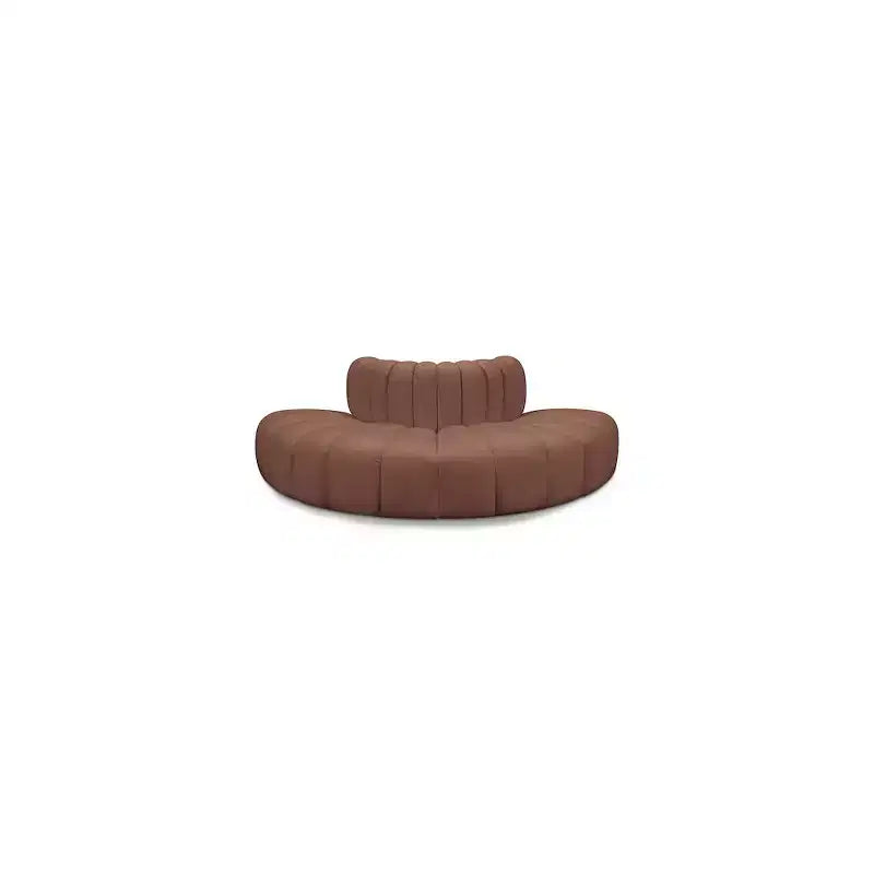 Meridian Furniture,Arc Cognac Vegan Leather Modular Sofa