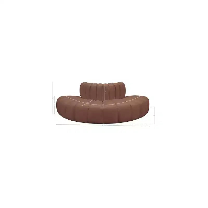 Meridian Furniture, Canapé Modulable Arc en Cuir Vegan Cognac