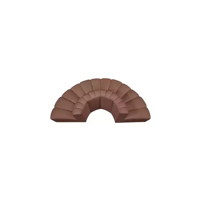 Meridian Furniture, Canapé Modulable Arc en Cuir Vegan Cognac