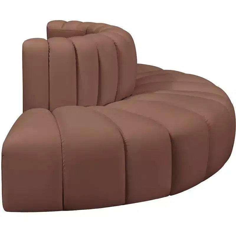 Meridian Furniture, Canapé Modulable Arc en Cuir Vegan Cognac