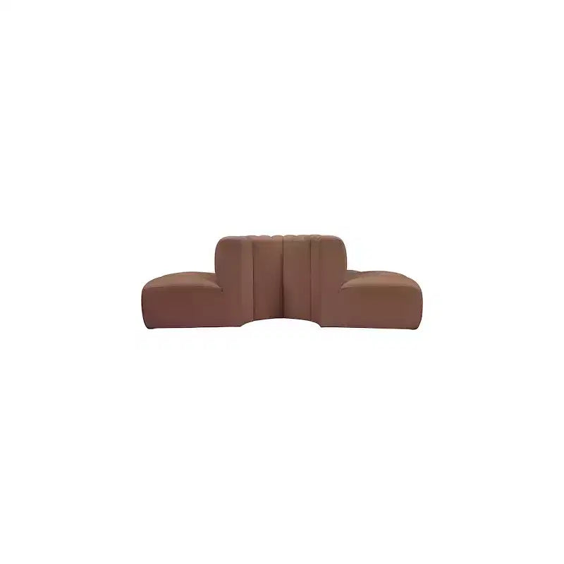 Meridian Furniture, Canapé Modulable Arc en Cuir Vegan Cognac